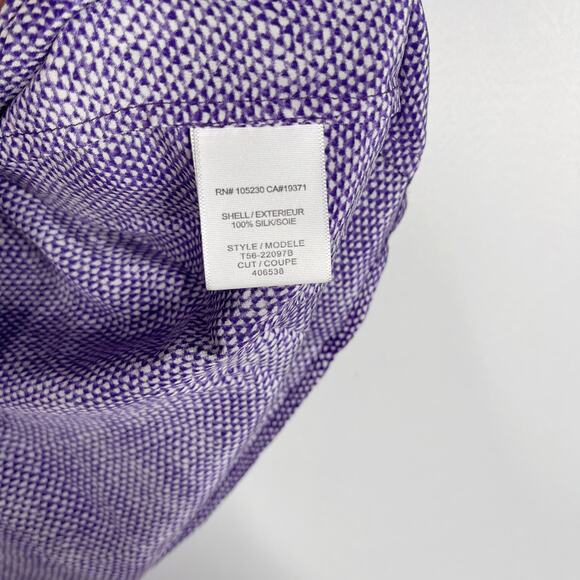 Joie Small S Purple Silk Textural Print Addie B Blouse Top VNeck 3/4 Sleeve - Picture 7 of 9